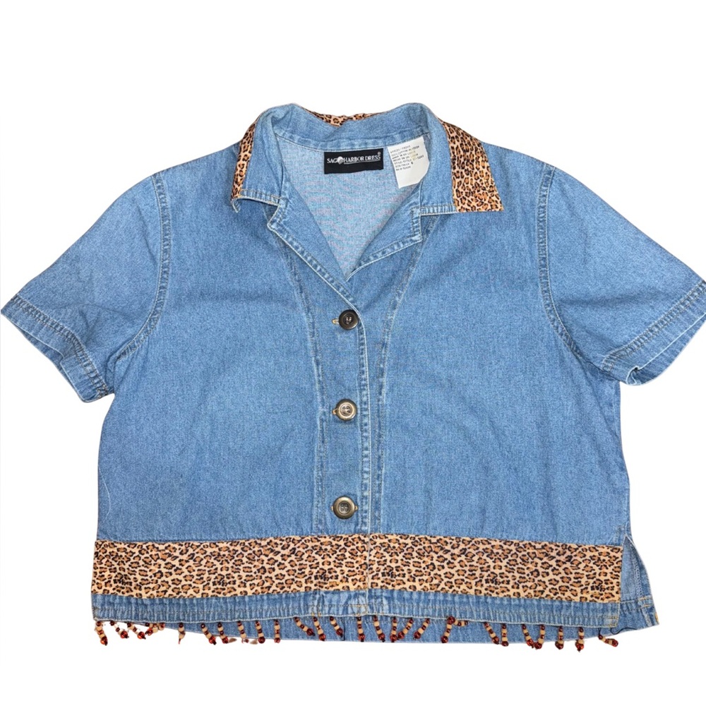 Vintage Jean And Cheetah Top